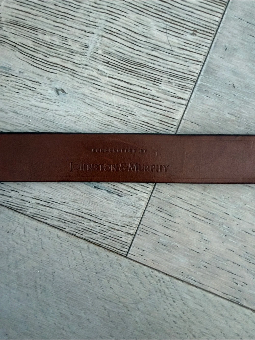 VNT Johnston & Murphy Black Leather Belt with Silver Buckle